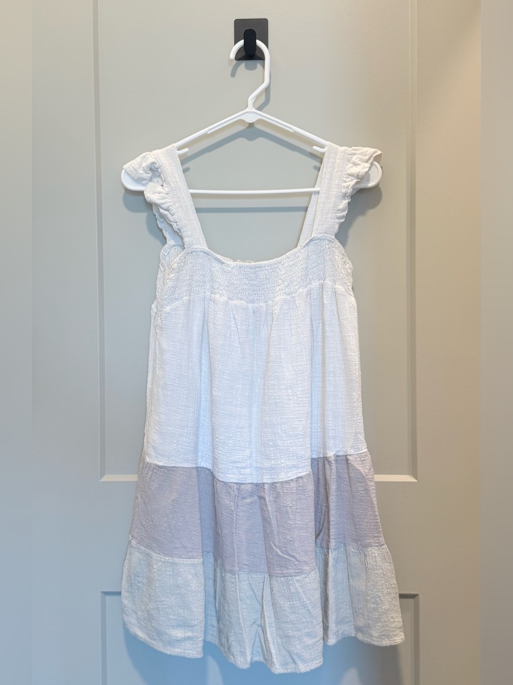 Altar'd State White Tiered Ruffle Strap Mini Dress